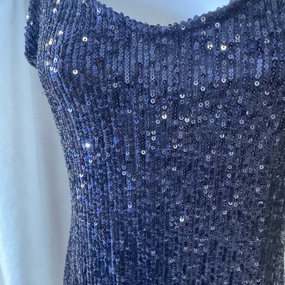 Jump Apparel Navy Blue Sequin Sleeveless Slip Dress‎ Mini size M - Picture 2 of 10